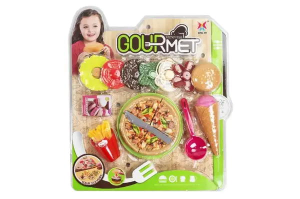 Набір продуктів "Фастфуд" XJ364 піцца, бургер, картопля-фрі, морозиво, планшет 38,5*6,5*41,5 см купити