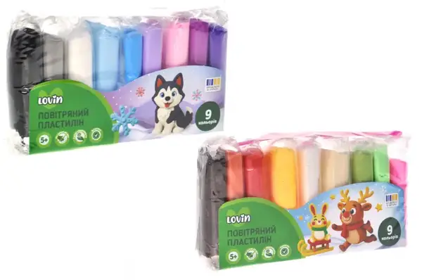 Набір для ліплення з легким пластиліном 70182 9 кольорів LOVIN купити