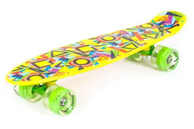 Скейт GSK-0003 пластик з малюнком PU світло 68*19 см 8 кольорів купити