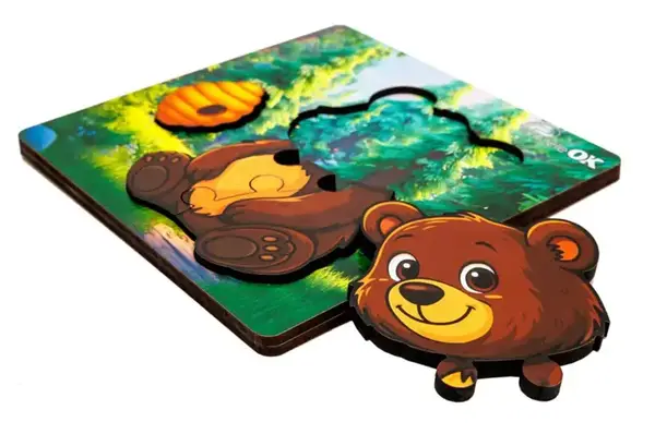 Сортер А6 "Лісовий ведмедик" Puz-88754 дерев'яний PuzzleOk купити недорого в Україні, фото 2