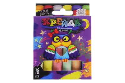 Набір крейди MEL-02-04U для малювання на асфальті тонка 18 шт. в коробці DANKO купити
