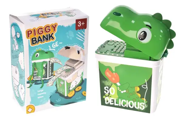 Сейф 1521-1 "Динозаврик" батарейка, світло, звук, аксес. короб.29*13*22 см купити