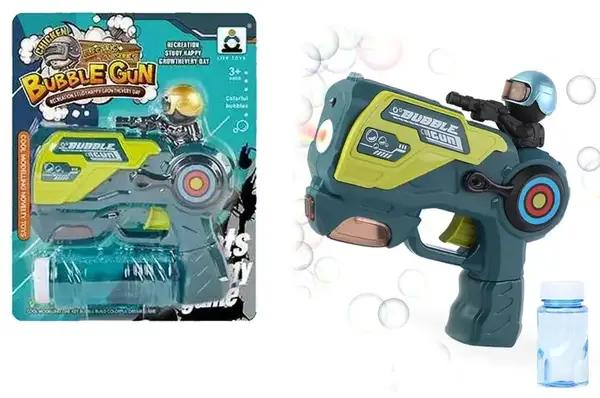 Пістолет з мильними бульбашками на батарейках на блістері 134-64A р.24*19*5см купити