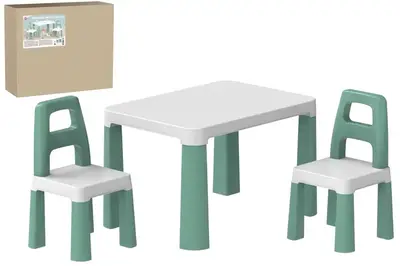 Стіл дитячий з двома стільцями 0440 ментоловий ТЕХНОК купити