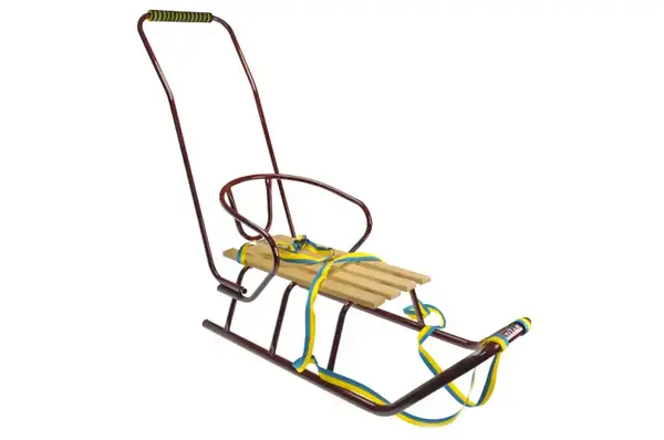 Санки "Балу" зі спинкою та ручкою, бордові VITAN купити