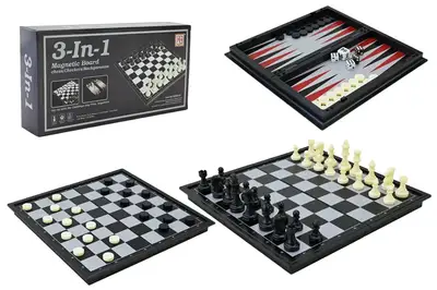 Шахи магнітні QX56810 3в1, короб 25x4x12 см купити