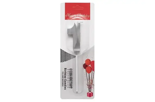 Свічка-цифра "1" 18605 срібна 3D (5 см.) 1шт. ТМ "Твоя забава" купити