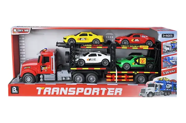 Автовоз інерційний 88076B з машинками, озвучений зі світлом, в коробці YG Toys купити