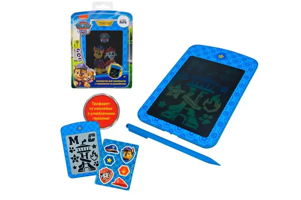 Планшет для малювання Paw Patrol KH73/001L LCD екран 8,5'', трафарет, наліпки в кор. 21x25x3см купити