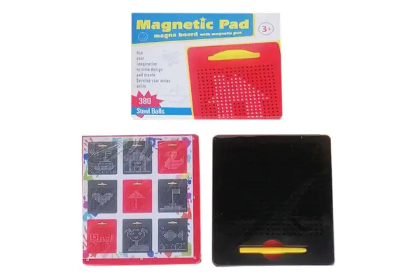 Дошка навчальна HS-4847, магнітний стилус, мозаїчне малювання кульками, трафарети в асортименті, в кор. р. 22.5*18*1.5 см. купити