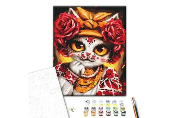 Картина за номерами: Кішка Троянда BS53351 р. 40*50 см. Brushme купити