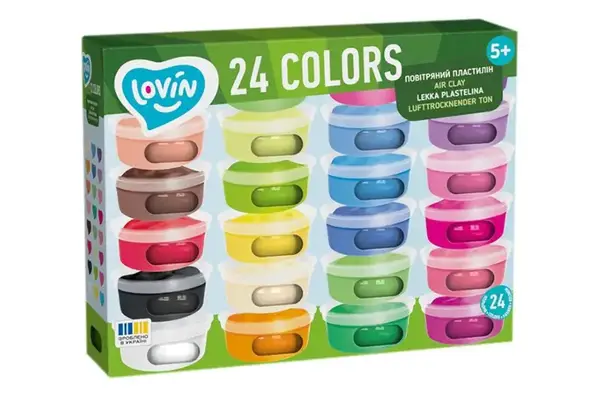 Набір для ліплення з легким пластиліном 70177 в стаканах, 24 кольори LOVIN купити