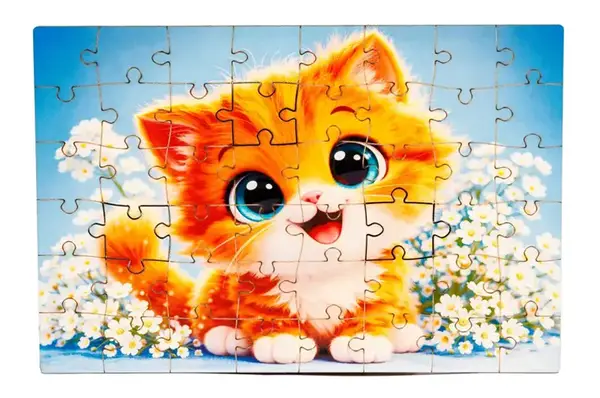 Пазл дерев'яний Puz-05001 Котик, А5 в тубусі PuzzleOk купити недорого в Україні, фото 3