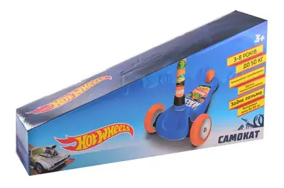 Самокат дитячий 3-х колісний LS2118 Hot Wheels, PU світло купити