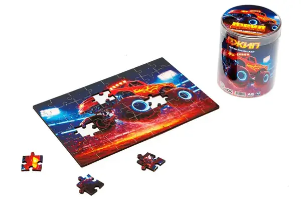 Пазл дерев'яний Puz-05003 Джип, А5 в тубусі PuzzleOk купити недорого в Україні, фото 2