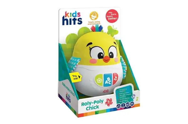 Неваляшка KH64/002 курча, музика, пісні, мякі, тканеві частини, у коробці Kids Hits купити