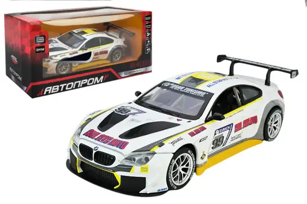 Машина металева "АВТОПРОМ" 68278A(W) 1:24 BMW M6 GT3, батарейка, світло, звук, відкриваються двері, кор. 24,5*12см купити