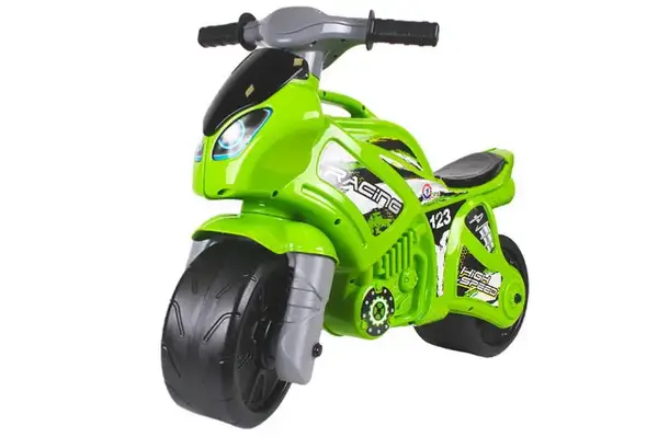 Мотоцикл 6443 зелений на видувних колесах ТЕХНОК купити