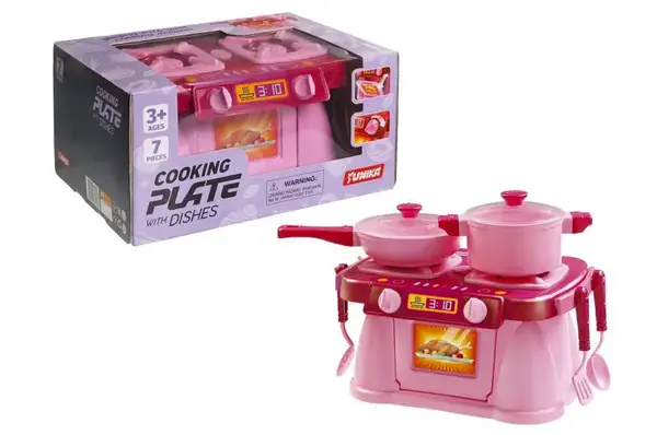 Набір посуду "Cooking Plate with dishes" 7предметів рожевий 1696 Юніка купити