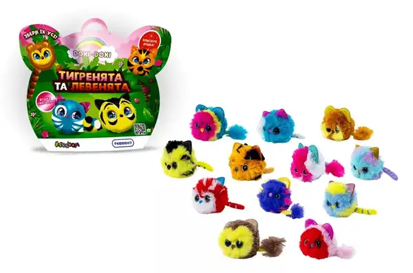 М'яка колекційна іграшка-сюрприз "Doki Doki" – ТИГРЕНЯТА ТА ЛЕВЕНЯТА 40/CN23 (в диспл.) #SBABAM купити