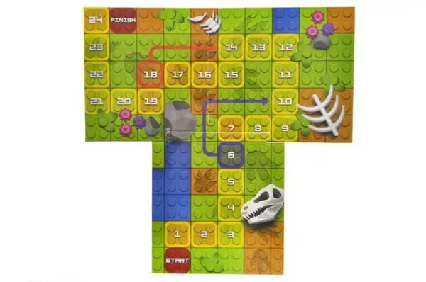 Конструктор блочний QB300-101 "Block&Steps: Земля динозаврів" + ходилка і меморі гра 3в1, 41дет. qbee купити недорого в Україні, фото 9