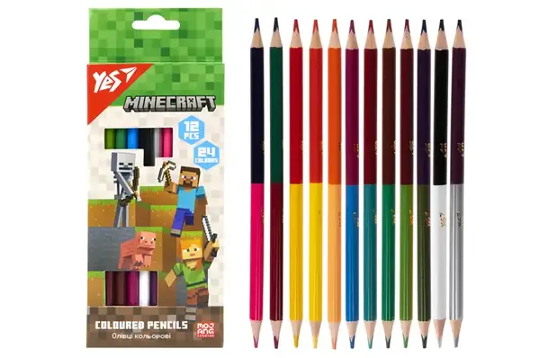 Олівці кольорові Yes 12 шт/24 кол. "Minecraft" 290763 купити