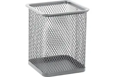 Підставка для ручок BUROMAX квадратна, металева, срібляста купити