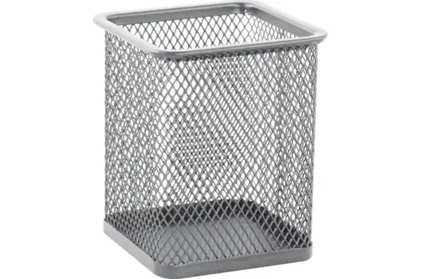 Підставка для ручок BUROMAX квадратна, металева, срібляста купити