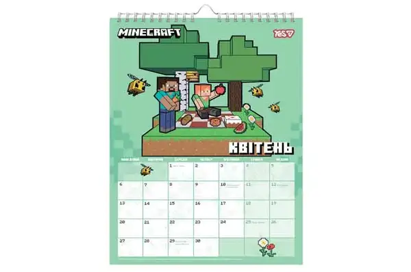 Календар-планер "Minecraft" 270270 настінний на 2026р., А3 Yes купити недорого в Україні, фото 3