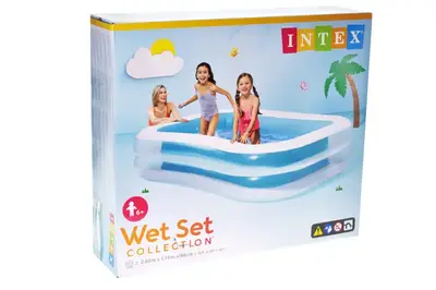 Басейн 56483 "Сімейний" 3 секції, прямокутний, рем.комплект, в коробці р.262x175x56 см INTEX купити