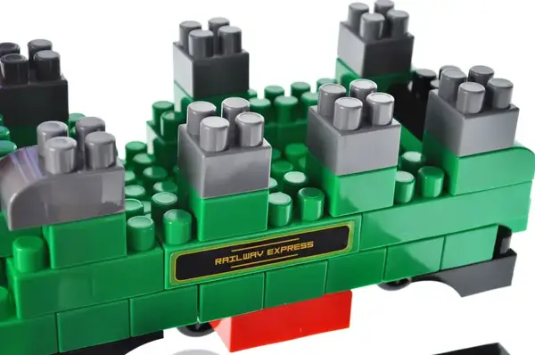 Конструктор блочний QB300-202 "Block&Steps: Залізничний Експрес" + ходилка і меморі гра 3в1, 136дет. qbee купити недорого в Україні, фото 2