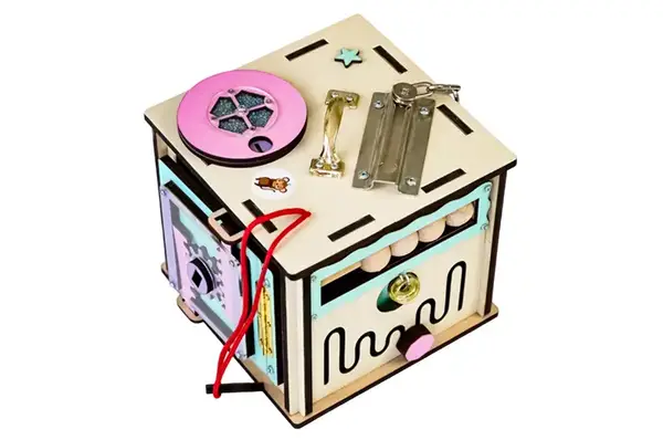 Бізікуб з дзеркалом Слонова кістка 15х15х15 см купити недорого в Україні, фото 6