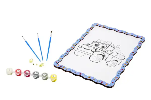 Картина по номерах дерев'яна "Пожежна машинка" формат А4 Puz-22954 PuzzleOk купити недорого в Україні, фото 2