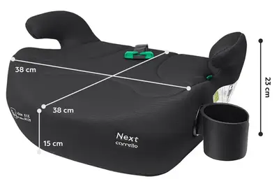 Автокрісло-бустер Next CRL-16011A Midnight Black i-Size 125-150см+напр.рем, підсклянник CARRELLO купити
