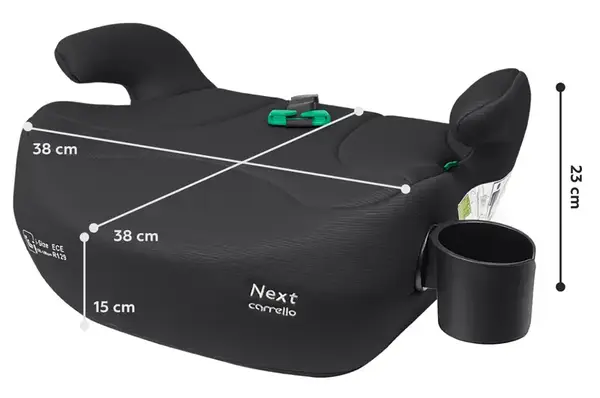 Автокрісло-бустер Next CRL-16011A Midnight Black i-Size 125-150см+напр.рем, підсклянник CARRELLO купити