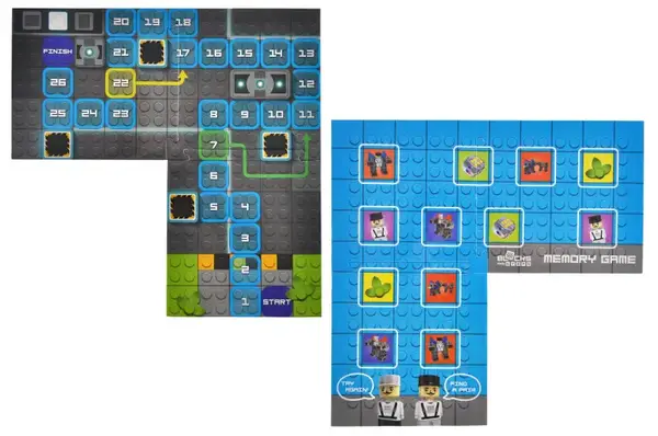 Конструктор блочний QB300-102 "Block&Steps: Бої Роботів" + ходилка і меморі гра 3в1, 44дет. qbee купити недорого в Україні, фото 2