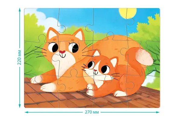 Пазли "Завжди разом. Котики" 12 елм. 300632 DoDo купити недорого в Україні, фото 4