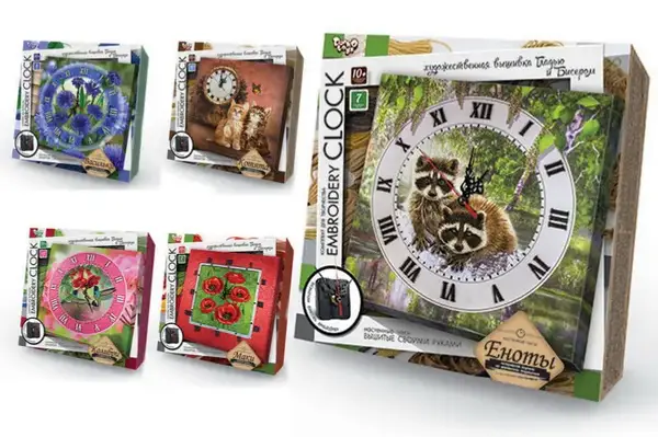 Комплект для творчості "Embroidery clock" EС-01-01,02,03,04,05 DANKO купити