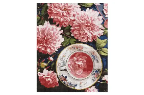 Набір з алмазною мозаїкою "Рожеві жоржини" AMO7948 40х50см IDEYKA купити