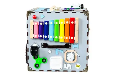 Бізікуб з роботом Сірий 30х30 см купити