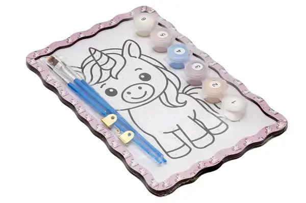 Набір для розпису по номерах Puz-22981 "Єдиноріг" дерев'яний, формат А5 PuzzleOk купити недорого в Україні, фото 4