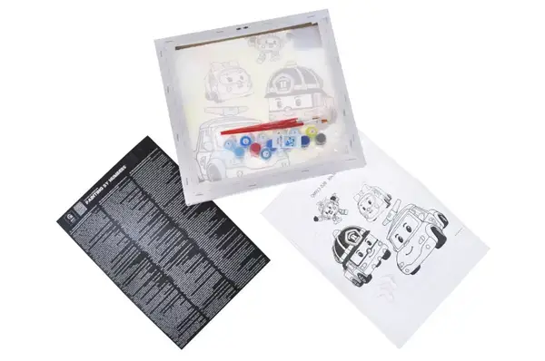 Набір для розпису по номерах 30х30 см QB913-028 "Робокар Полі" qbee купити недорого в Україні, фото 3