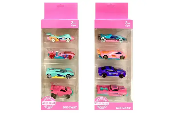 Набір машин металевих для дівчаток, в коробці 4шт, 3види 698-04PS р.22,5*10*4см купити недорого в Україні, фото 5