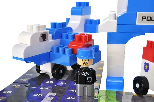 Конструктор блочний QB300-002 "Block&Steps: Поліцейський патруль" + ходилка і меморі гра 3в1, 94дет. qbee купити недорого в Україні, фото 4