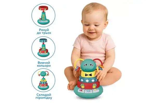 Інтерактивна іграшка, що розвиває, KIDDI SMART – СЛОНЕНЯ ГРАЙКО (українська, світло) купити недорого в Україні, фото 2