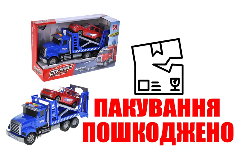 OUTLET Автовоз інерційний, озвучений, зі світлом, в коробці RJ6673-12 р.29,5*11*17,5см купити