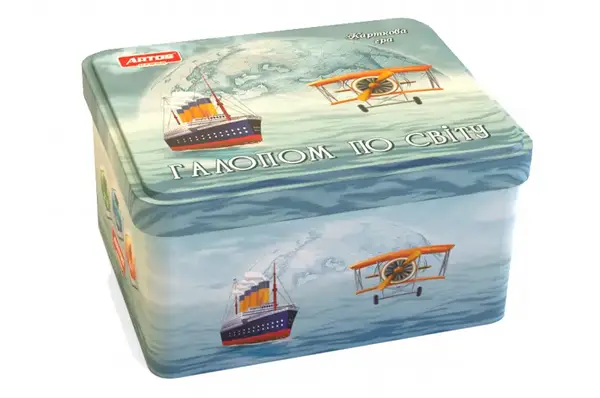 Настільна гра "Галопом по Світу" в жерстяній банці ARTOS купити