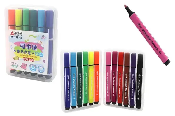 Набір маркерів "Washable" Aodemei 12кол. трикут. корпус plastic box M6133 купити