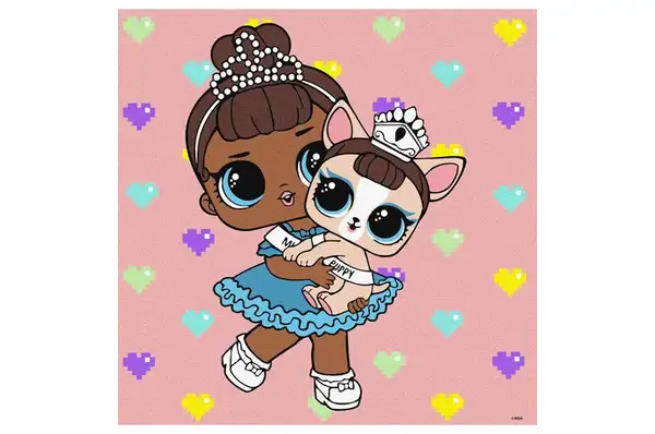 Набір для розпису по номерах 40x40 см KHO6291 "L.O.L. TroopSurprise Miss Baby With Miss Puppy" Ideyka купити