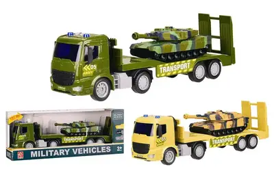 Автовоз з танком інерційний, озвучений зі світлом, в коробці, 2 кольори RJ3365 р.42*10*16.5см купити